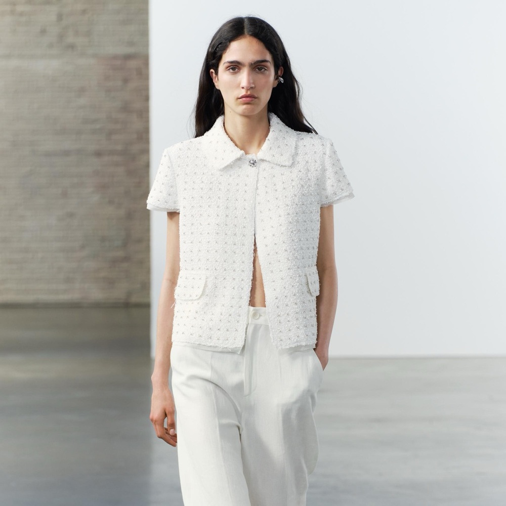 ZARA ZW COLLECTION 3083/151
TEXTURED BEADED TWEED JACKET